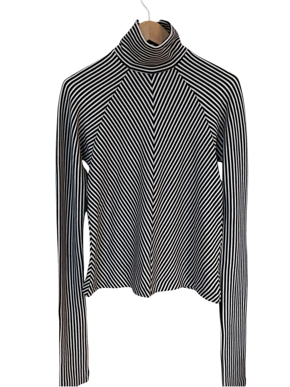 Haider Ackermann Fortuna Chevron Stripe Wool Turtleneck Sweater